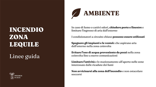 Linee guida precauzionali della Provincia di Lecce