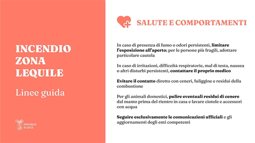 Linee guida precauzionali della Provincia di Lecce