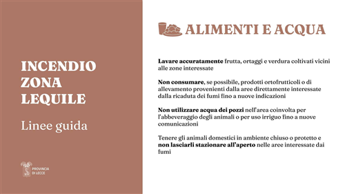 Linee guida precauzionali della Provincia di Lecce