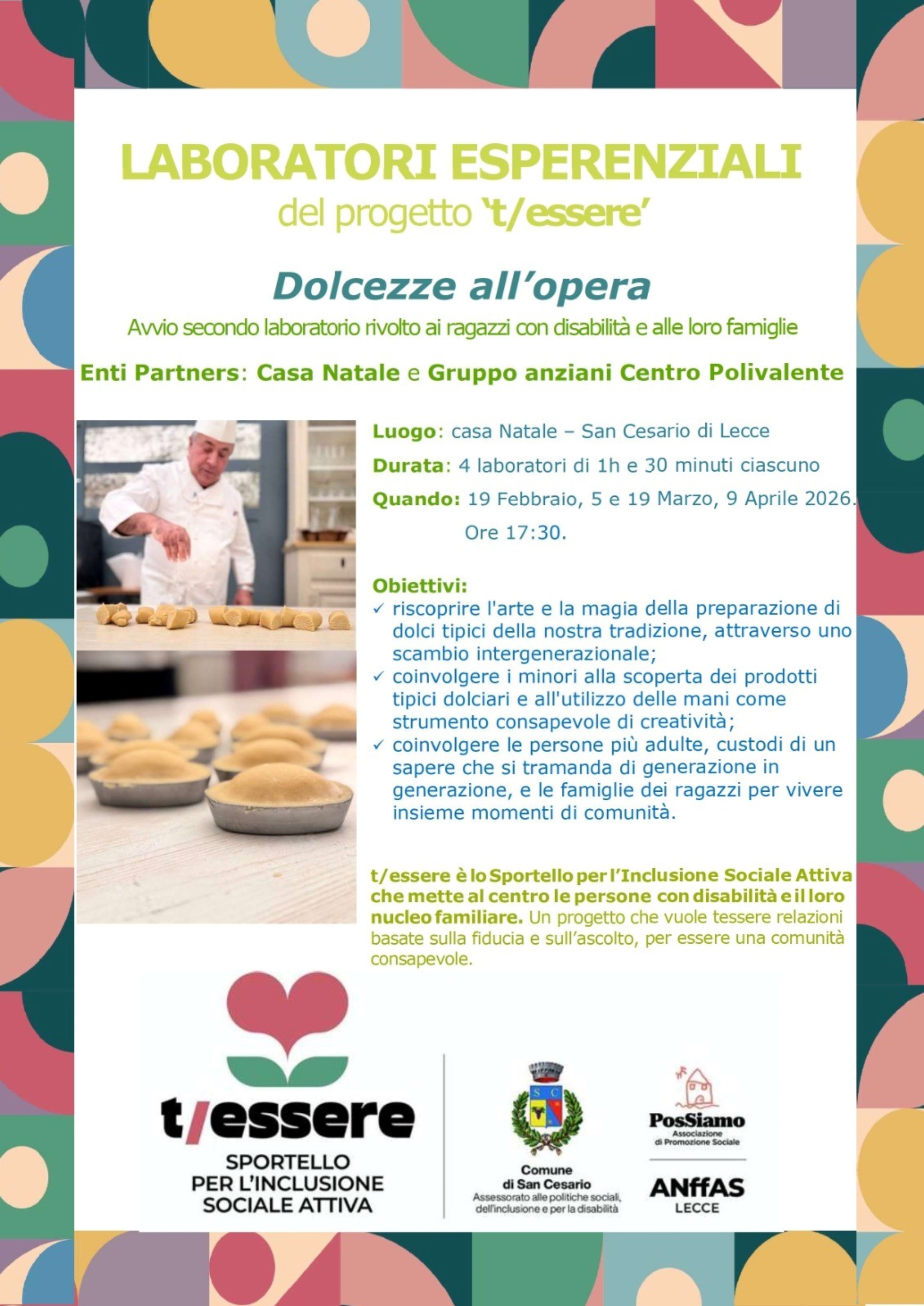 Laboratori esperienziali del Progetto T/essere
Dolcezze all'opera