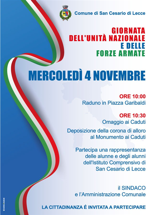 Giornata dell'Unità Nazionale e delle Forze Armate â€“ mercoledì 4 novembre 2026