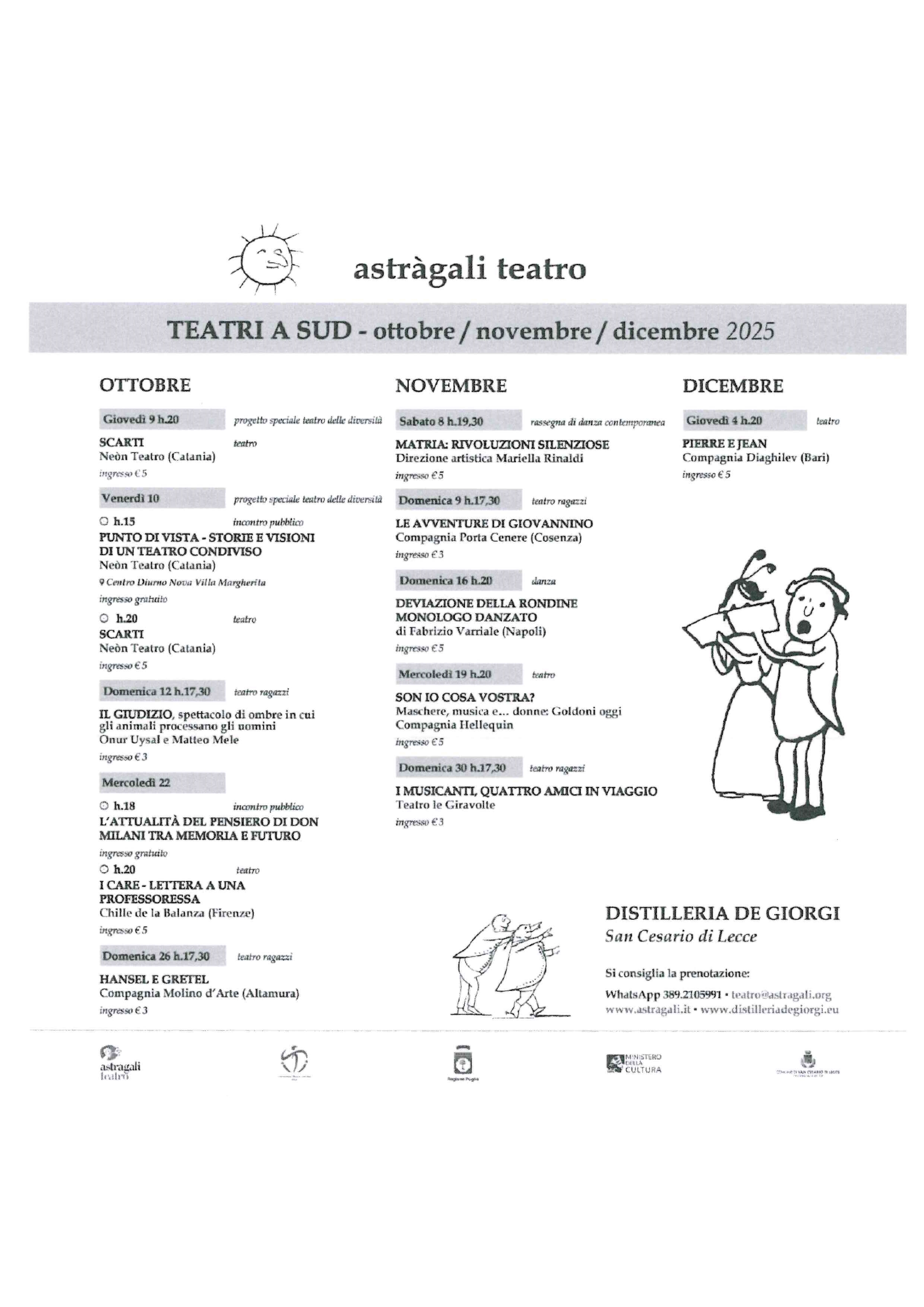 Teatri A Sud  Ottobre/Novembre/Dicembre
