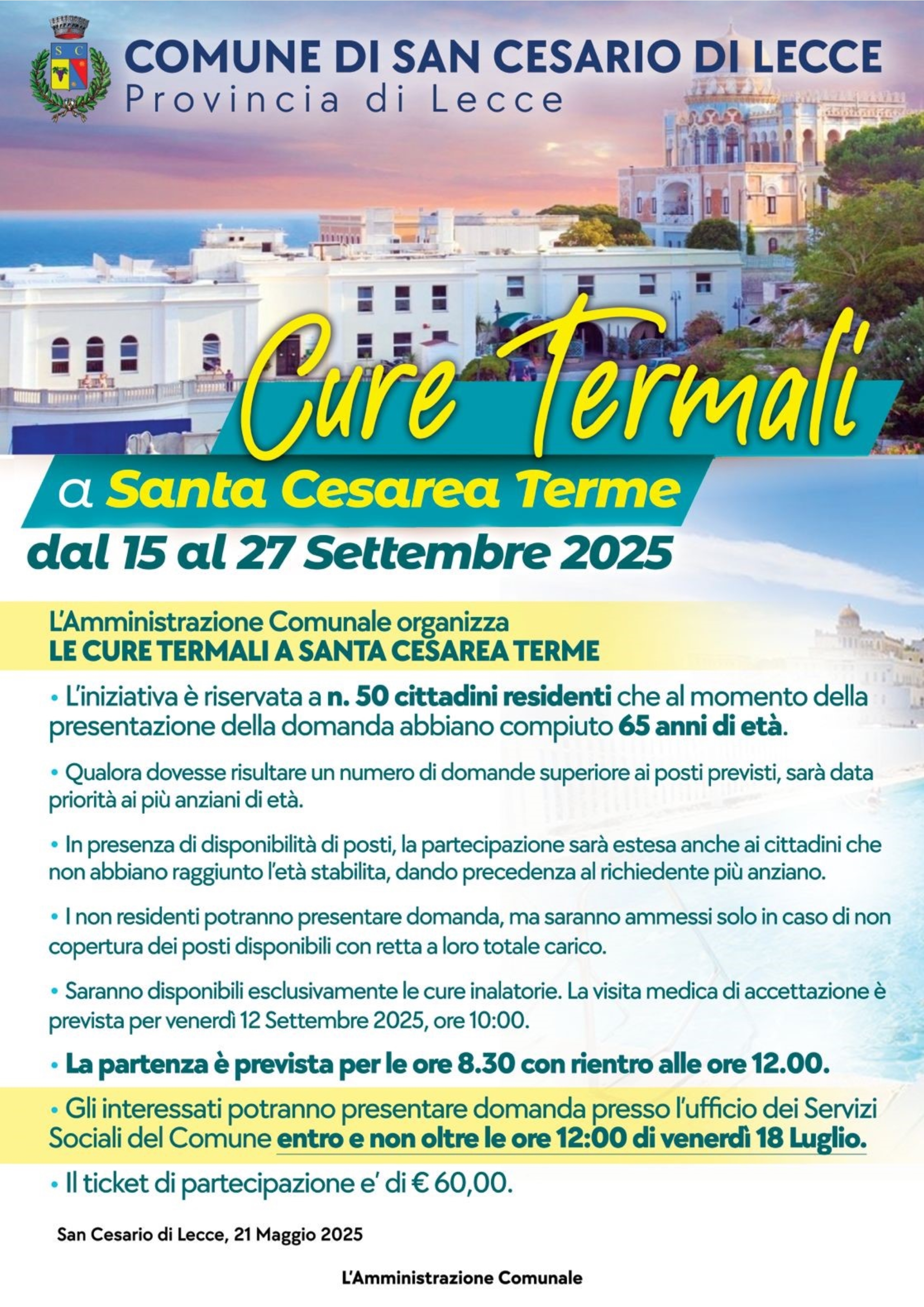 Cure termali a Santa Cesarea Terme 2026