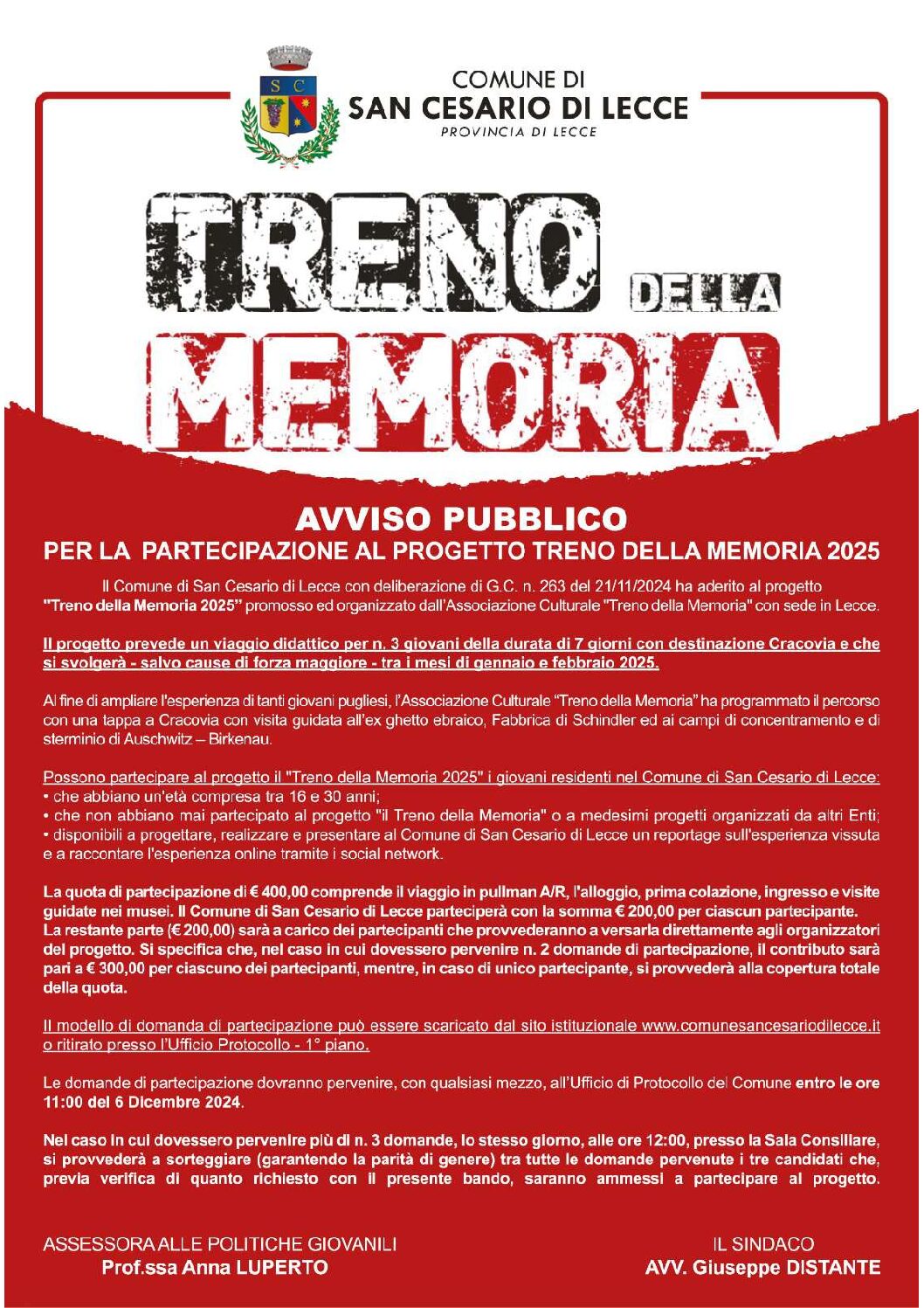 TRENO DELLA MEMORIA 2025